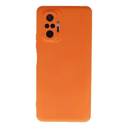 Redmi Note 10 Pro K�l�f Nano i�i Kadife Silikon - Turuncu