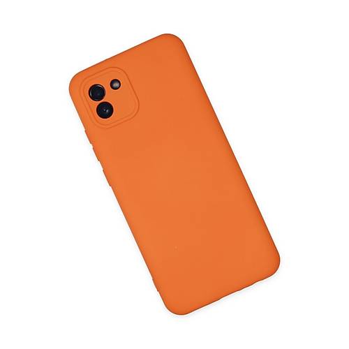 Galaxy A03 K�l�f Nano i�i Kadife Silikon - Turuncu