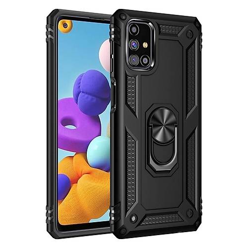 Galaxy M51 K�l�f Sofya Y�z�kl� Silikon Kapak - Siyah