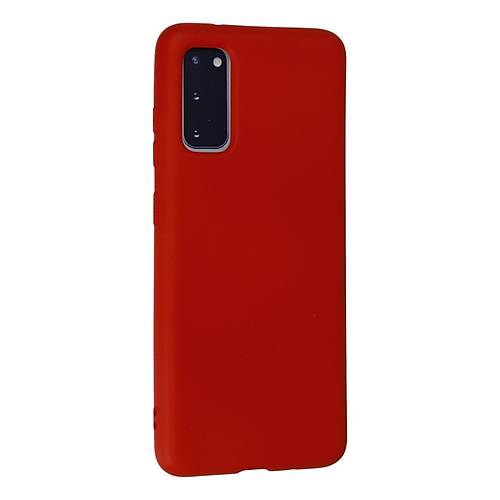 Galaxy S20 K�l�f Nano i�i Kadife Silikon - K�rm�z�