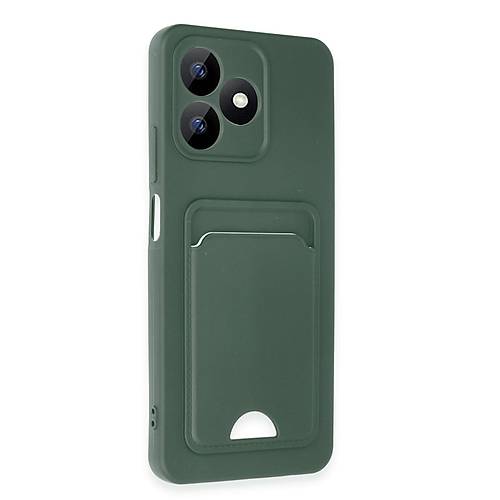 Realme Note 50 4G K�l�f Kelvin Kartvizitli Silikon - Koyu Ye�il