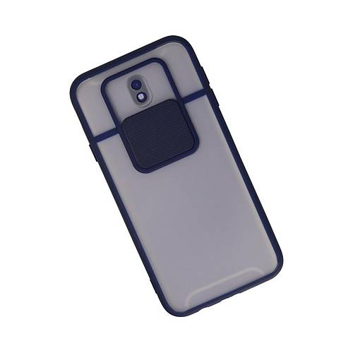 Galaxy J7 Pro / J730 K�l�f Palm Buzlu Kamera S�rg�l� Silikon - Lacivert