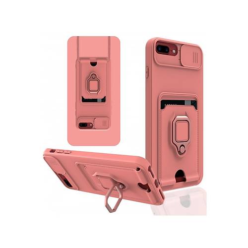 iPhone 7 Plus K�l�f Zuma Kartvizitli Y�z�kl� Silikon - Pembe