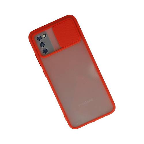 Galaxy A03S K�l�f Palm Buzlu Kamera S�rg�l� Silikon - K�rm�z�