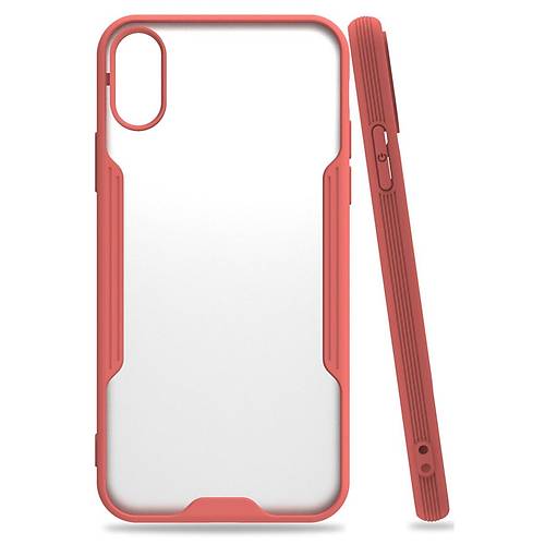 iPhone X K�l�f Platin Silikon - Pembe