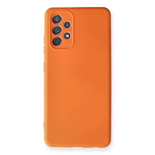 Galaxy A32 K�l�f Nano i�i Kadife Silikon - Turuncu