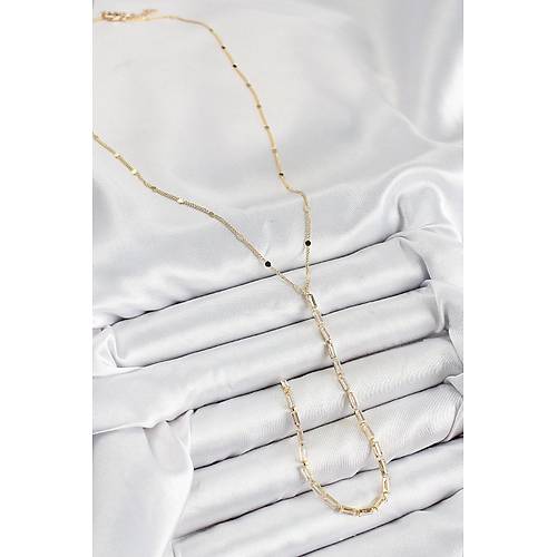 Pirin� Zirkon Ta�l� Model Gold Renk Y Kolye