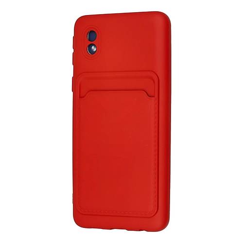 Galaxy A01 Core K�l�f Kelvin Kartvizitli Silikon - K�rm�z�