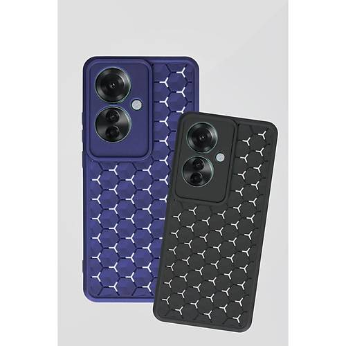 Reno 11F K�l�f Petek Silikon Kapak - Mavi