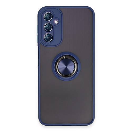Galaxy A14 4G K�l�f Montreal Y�z�kl� Silikon Kapak - Lacivert