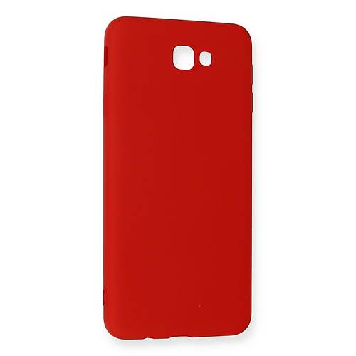 Galaxy J7 Prime K�l�f Nano i�i Kadife Silikon - K�rm�z�