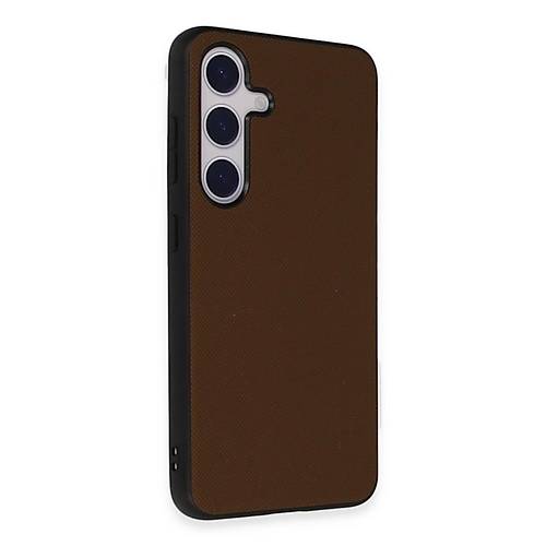 Galaxy S24 K�l�f Taft Kapak - Kahverengi