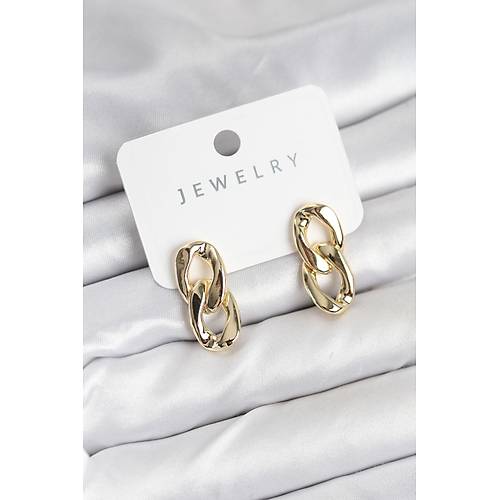 Pirin� Gold Renk Zincir Model Kad�n K�pe