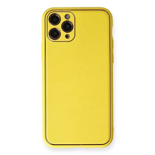 iPhone 11 Pro K�l�f Coco Deri Silikon Kapak - Sar�