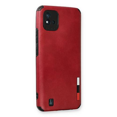 Realme C11 2021 K�l�f Loop Deri Silikon - K�rm�z�