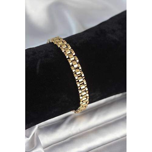 316L �elik Gold Renk 7 mm Kal�nl�k Erkek Bileklik