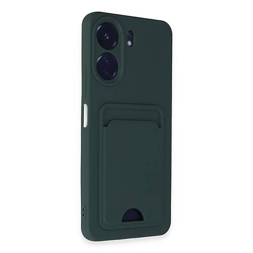 Redmi 13C K�l�f Kelvin Kartvizitli Silikon - Koyu Ye�il
