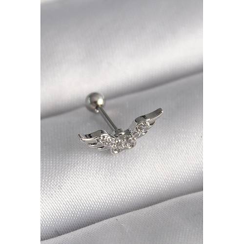 316L �elik G�m�� Renk Zirkon Ta� Detay Kanat Model Tragus Piercing