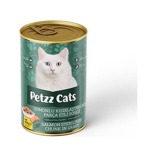 Petzzcats Somonlu K�s�rla�t�r�lm�� Kedi Konservesi 400 gr 1 Adet