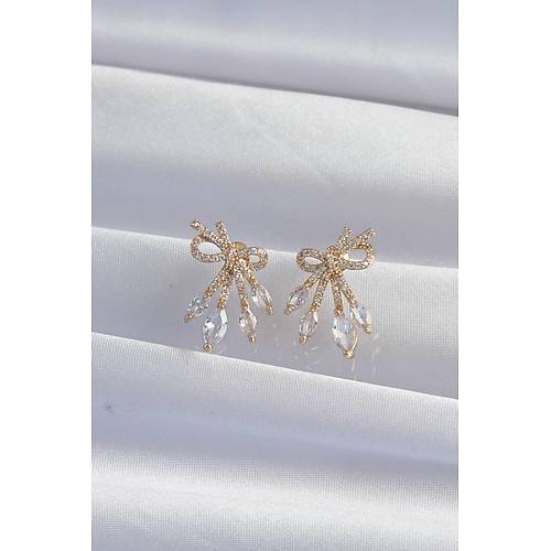 Pirin� Gold Renk Zirkon Ta�l� Fiyonk K�pe