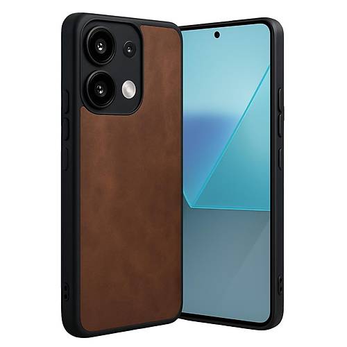 Redmi Note 13 4G K�l�f Aras Deri Kapak - Taba