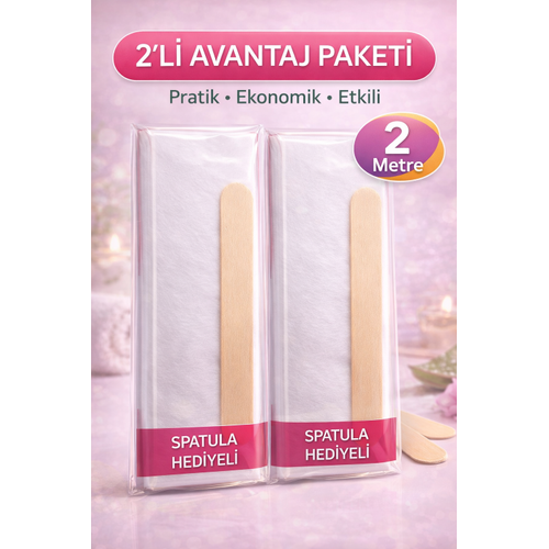 Biowet A�da Bezi 2 Metre Spatula Hediyeli Epilasyon Bezi Dayan�kl� T�y D�kme Bezi 2'li Paket