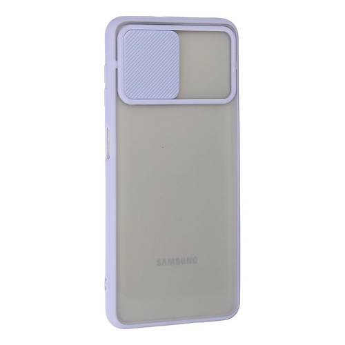 Galaxy A22 K�l�f Palm Buzlu Kamera S�rg�l� Silikon - Lila