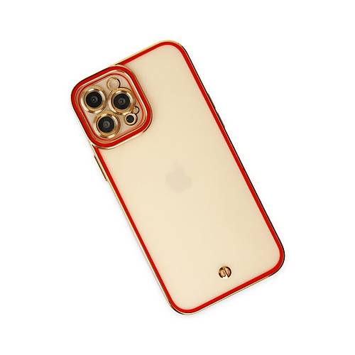 iPhone 12 Pro K�l�f Liva Lens Silikon - K�rm�z�