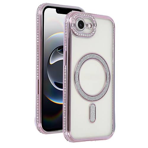 iPhone 16E Joke Simli Magneticsafe K�l�f - Pembe