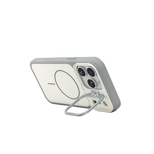 iPhone 17 Pro Pale Magsafe Standl� Kapak - Beyaz