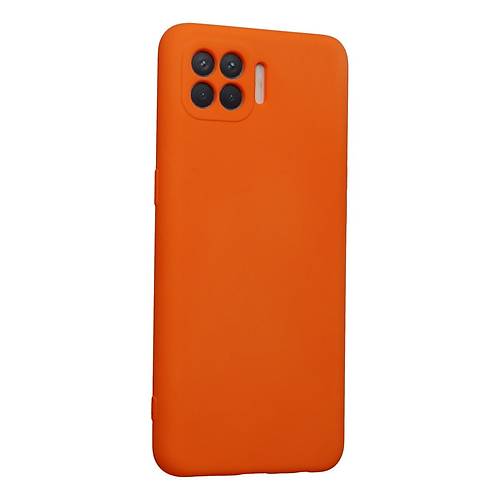 Reno 4 Lite K�l�f Nano i�i Kadife Silikon - Turuncu