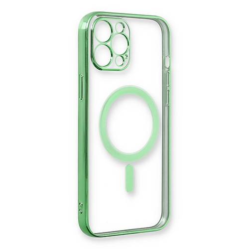 iPhone 12 Pro K�l�f Magneticsafe Lazer Silikon - Haki Ye�il