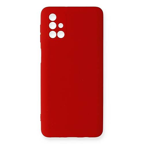 Galaxy M31S K�l�f Nano i�i Kadife Silikon - K�rm�z�