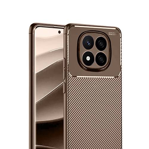Redmi Note 14 Pro 5G K�l�f Auto Focus Karbon Kapak - Kahverengi