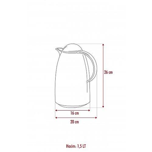1.5 LT Is� Yal�t�ml� �ay Ve So�uk Su Termosu �effaf (12 Saat S�cak Tutar& ��i Camd�r)