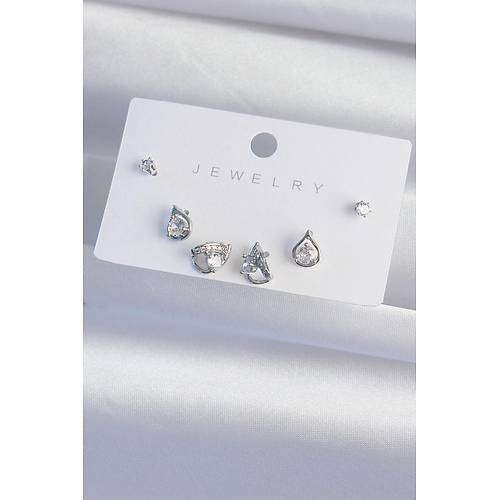 Pirin� G�m�� Renk Zirkon Ta�l� Damla Model K�pe Seti