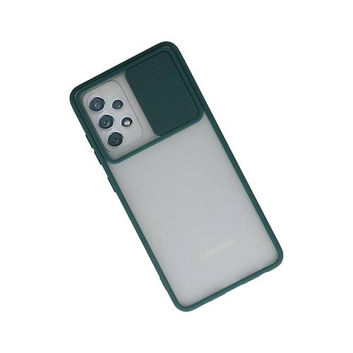 Galaxy A52 K�l�f Palm Buzlu Kamera S�rg�l� Silikon - Ye�il