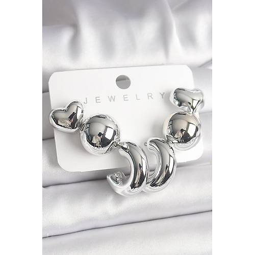 G�m�� Renk Kalp Halka Fig�r CCB Plastik Kad�n K�pe Seti