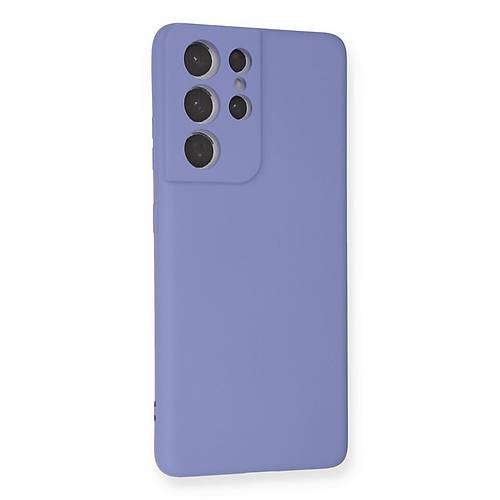 Galaxy S21 Ultra K�l�f Nano i�i Kadife Silikon - Lila