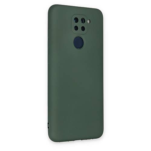 Redmi Note 9 K�l�f Nano i�i Kadife Silikon - Koyu Ye�il