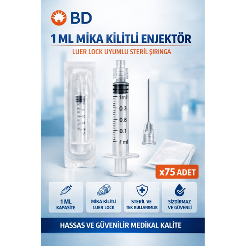 BD 1 ML Mika Kilitli Enjekt�r Luer Lock ��r�nga