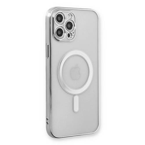 iPhone 12 Pro K�l�f Magneticsafe Lazer Silikon - G�m��