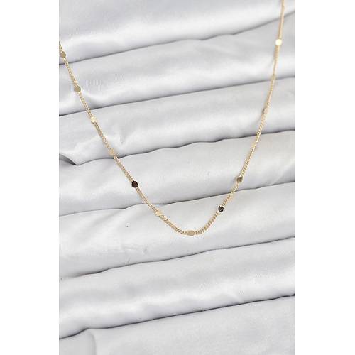 CM 14K Gold Renk Ezme Pul Model 60 cm Kad�n Kolye