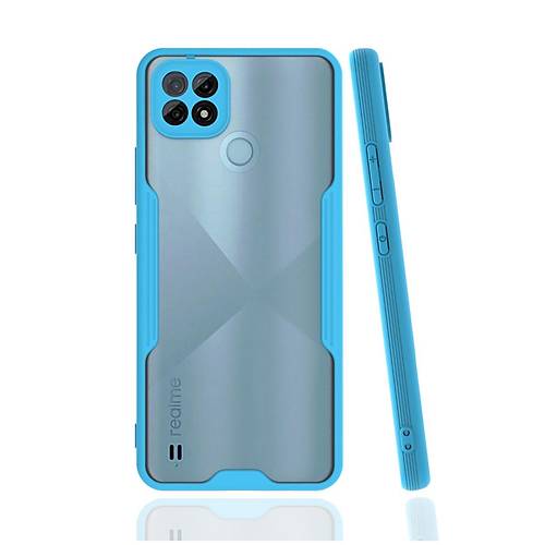 Realme C21 K�l�f Platin Silikon - Mavi