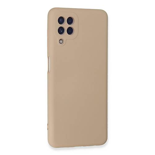Galaxy A22 K�l�f Nano i�i Kadife Silikon - Pudra