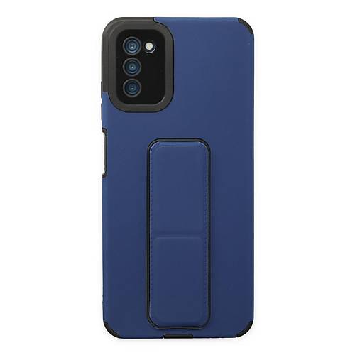 Galaxy A03S K�l�f Mega Standl� Silikon - Mavi