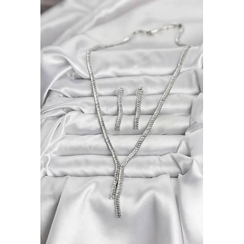 G�m�� Renk Baget Zirkon Ta�l� Kad�n Kolye K�pe Set