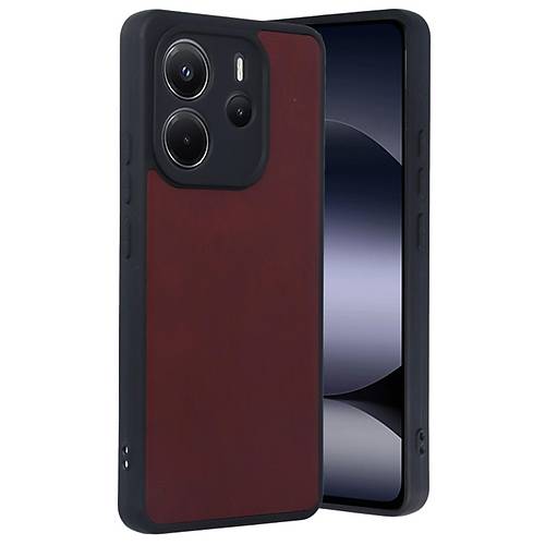 Redmi Note 14 4G K�l�f Aras Deri Kapak - Bordo