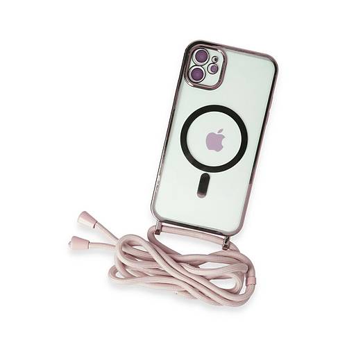 iPhone 11 K�l�f Divo Lazer Ask�l� Magsafe Kapak - Pembe