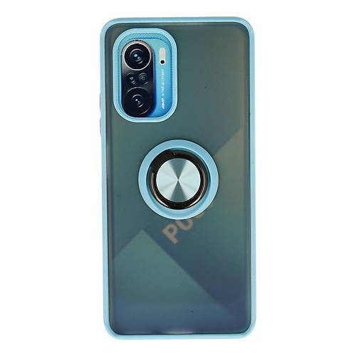 Redmi K40 K�l�f Montreal Y�z�kl� Silikon Kapak - Buz Mavi